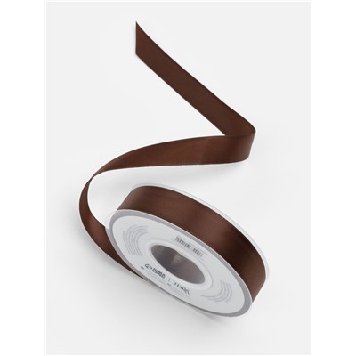 Лента атласная TEIRA, двухсторонняя, 20 мм, 25±1 м, коричневая №0850