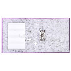 Папка с арочным механизмом A4 50 мм PP разобранная, металлическая окантовка, запечатка форзаца, наварной карман с этикеткой, фиолетовая