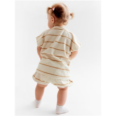 Костюм махровый (шорты и футболка) Крошка Я, рост 86-92 см, молочный