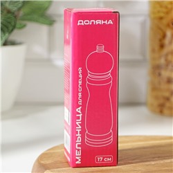 Мельница для специй Доляна, 17×4.5 см, металлический механизм, цвет коричневый