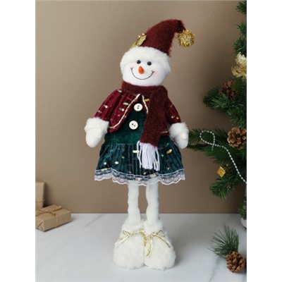 Новогоднее украшение Снеговик на телескопических ножках 35/60 см / SH056-2 /уп 72/