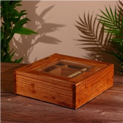 Коробка для чайных пакетиков, 24×24×8 см, дерево джампинис