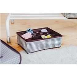 Органайзер для хранения белья Доляна «Вилли», 12 ячеек, 27×20×10 см, коричневый