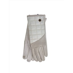 Комбинированные женские перчатки, цвет молочный