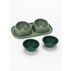 Миска для животных Дубль Мини 0.2 л, Soft-touch, изумруд