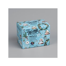 Гирлянда «Нить» 5 м с насадками «Снежинки», IP20, прозрачная нить, 20 LED, свечение мульти (RG/RB), мигание, 220 В