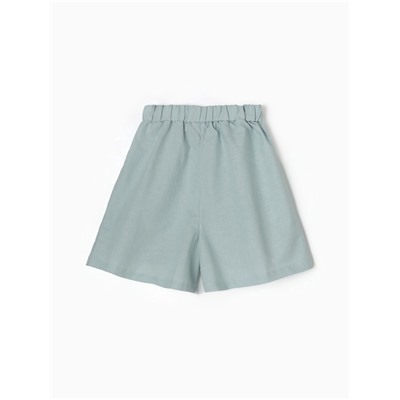 Шорты женские на резинке льняные MINAKU: Safari, зелёные, размер 44