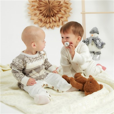 Комбинезон детский вязаный «Крошка Я. Снежинка», рост 86-92 см