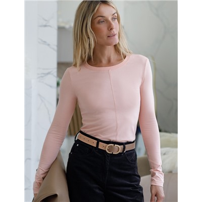 Лонгслив из премиального хлопка с эластаном