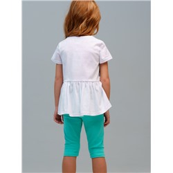 Комплект трикотажный для девочек: фуфайка (футболка), брюки (легинсы)