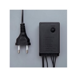 Гирлянда «Бахрома» 4×0.6 м, IP44, тёмная нить, 180 LED, свечение красное, 8 режимов, 220 В