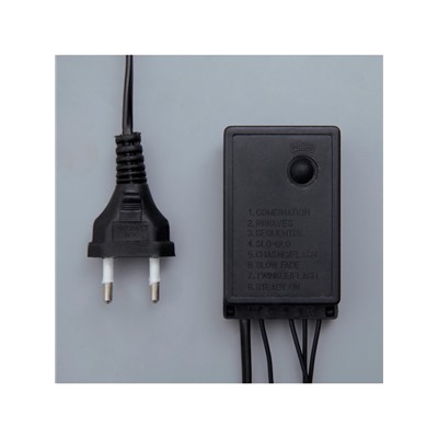 Гирлянда «Бахрома» 4×0.6 м, IP44, тёмная нить, 180 LED, свечение красное, 8 режимов, 220 В