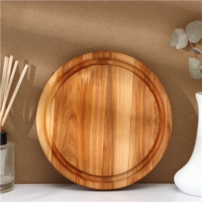 Набор деревянных разделочных досок на подставке «Фортуна», d=30, 20×1.8 см, пропитаны минеральным маслом, берёза