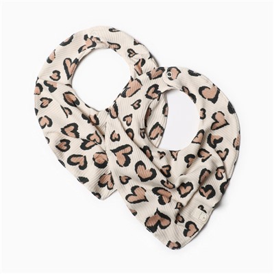 Набор слюнявчиков на кнопках «Крошка Я» Leo love, 2 шт.