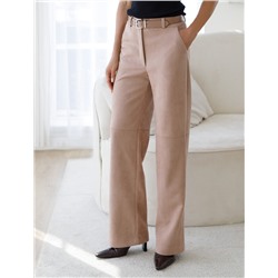 Прямы брюки из искусственной замши