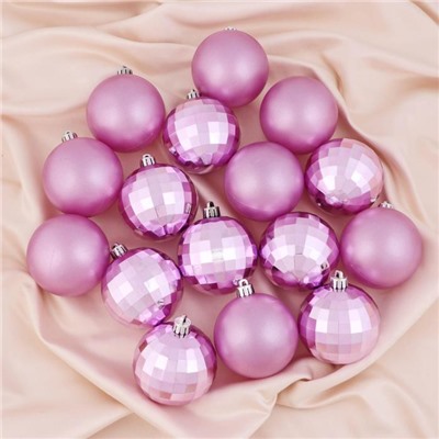 Ёлочные игрушки «Диско МИКС», шары новогодние, d=7 см, набор 16 шт.