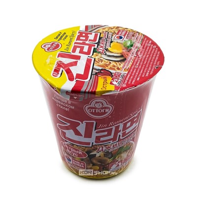 Лапша сублимированная Джин рамён в стакане (острая) Оттоги/Ottogi, Корея, 65 г Акция