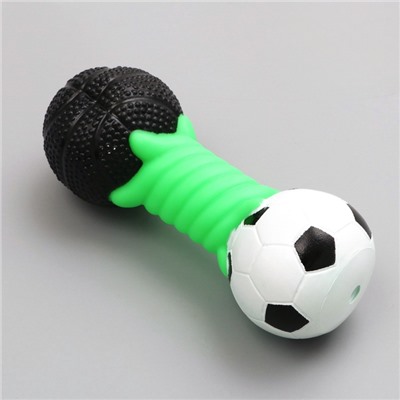 Игрушка пищащая для собак «Гантель большая», усиленная, 19 см, цвет МИКС