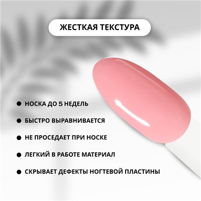 Fiber Gel для наращивания ногтей, со стекловолокном, 15 мл, LED/UV, розовый (2)