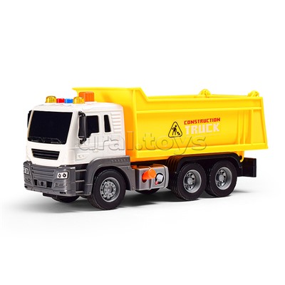 Машина "Самосвал" 1:16 (свет, звук) в коробке (цвет желтый)