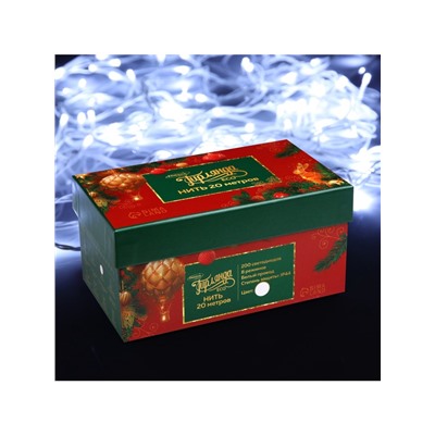 Гирлянда «Нить» 20 м, IP44, белая нить, 200 LED, свечение белое, 8 режимов, 220 В