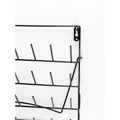 Органайзер-стойка для ниток, настенная/настольная, с подставкой, 40×31 см, чёрный