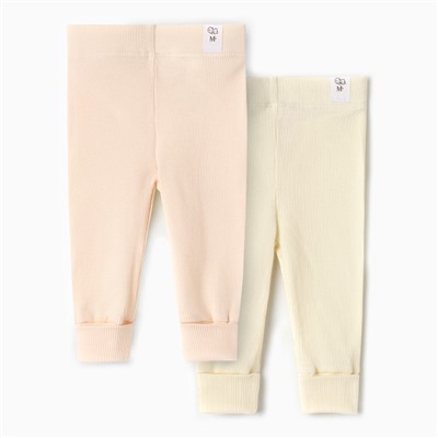 Комплект легинсов детских MINAKU: Basic Line BABY, рост 62-68 см, цвет кремовый, молочный