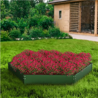 Клумба оцинкованная, d=140 см, высота бортика 15 см, зелёная, Greengo