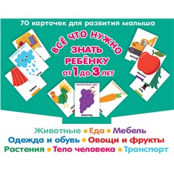 АСТ Дмитриева В.Г. "Все, что нужно знать ребенку от 1 до 3 лет. Растения, Животные, Еда, Мебель, Одежда и обувь, Овощи в фрукты, Тело человека, Транспорт"