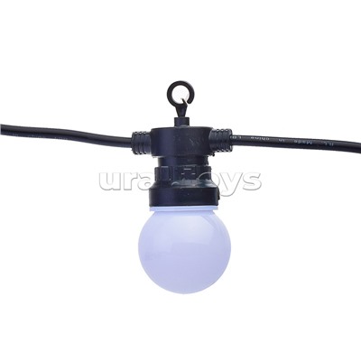 Электрогирлянда светодиодная Лампы 5,5см, 10 ламп, теплый