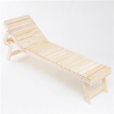 Шезлонг деревянный, 206.5×50.5 см, с регулируемым подголовником