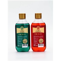 Подарочный набор новогодний в деревянной корзине: гель для душа, пена для ванны и полотенце, аромат хвойный лес и вишнёвый пирог, URAL LAB