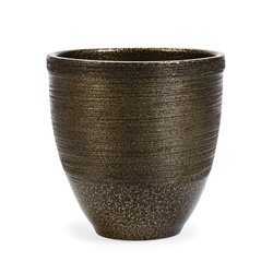 УЦЕНКА Горшок для цветов «Тёмное золото», керамический, 2.4 л, коричневый