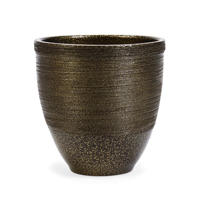 УЦЕНКА Горшок для цветов «Тёмное золото», керамический, 2.4 л, коричневый