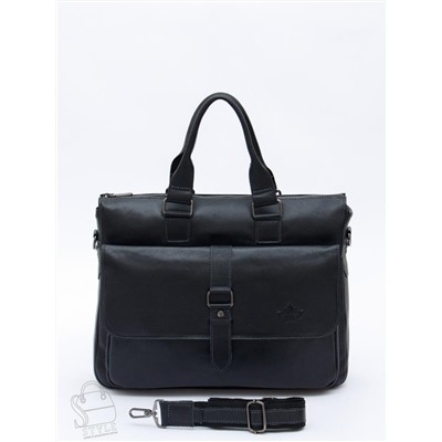 Портфель мужской кожаный 0066Z black Zinimsk