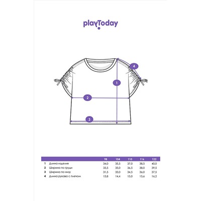 Джемпер трикотажный для девочек (футболка) PLAYTODAY, 1122502