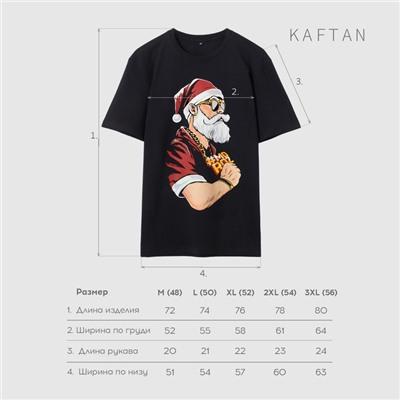 Футболка мужская KAFTAN Santa, черный, размер XL