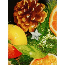 Тарелка новогодняя плоская «Апельсины», 20×20 см