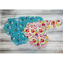 Боди цветное д/рукав " Кнопа" (кулирка)