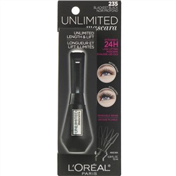 L'Oreal, Тушь Unlimited для удлинения и подъема ресниц, оттенок 235 угольно-черный, 7 мл