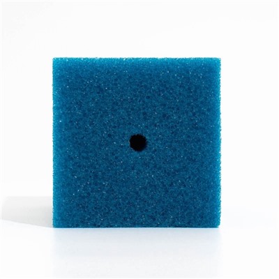 Губка прямоугольная для фильтра № 13, крупнопористая, 12×12×16 см, синяя