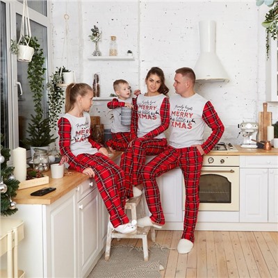 Пижама новогодняя женская (лонгслив, брюки) KAFTAN X-mas, размер 52-54 49