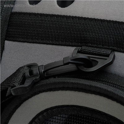 Складная сумка - переноска, 43.5×28×33 см, с отдельным входом, материал EVA, серая