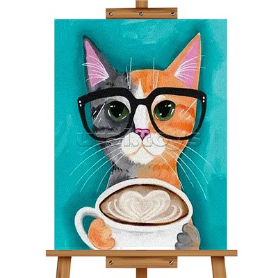 Набор для рисования "Картина по номерам 30х20 см. Котик в очках"