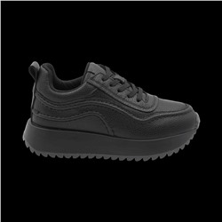 Кроссовки из натуральной кожи ZJ005-3 черные