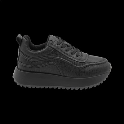 Кроссовки из натуральной кожи ZJ005-3 черные