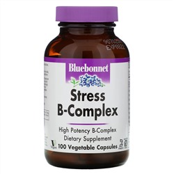 Bluebonnet Nutrition, Stress B-Complex, 100 растительных капсул
