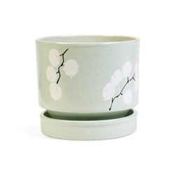 Горшок для цветов «Листья», 3.4 л, d=18.5 см, h=18 см, керамический, с поддоном