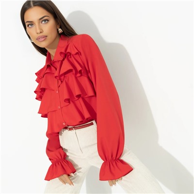 Блуза эффектная, Гипнотический стиль (красная)