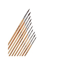 Набор кистей для рисования, пони, 10 штук: № 1, 2, 3, 4, 5, 6, 7, 8, 9, 10, круглые, деревянная ручка, международный размер